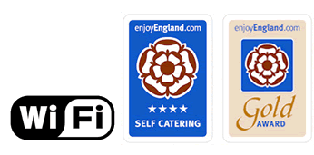 Visit Britain 4 star Self Catering and Gold Award, Free Wifi